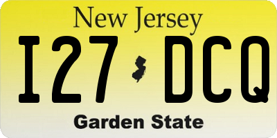 NJ license plate I27DCQ