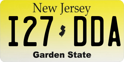 NJ license plate I27DDA