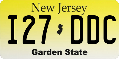 NJ license plate I27DDC