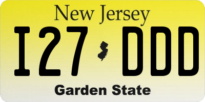NJ license plate I27DDD