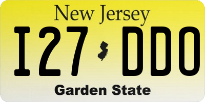 NJ license plate I27DDO