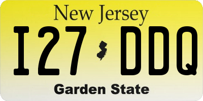 NJ license plate I27DDQ