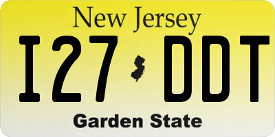 NJ license plate I27DDT