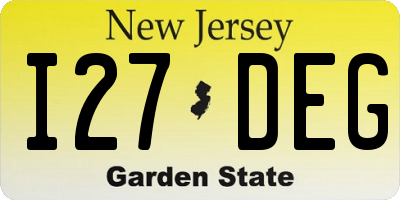 NJ license plate I27DEG