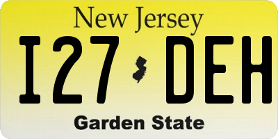 NJ license plate I27DEH