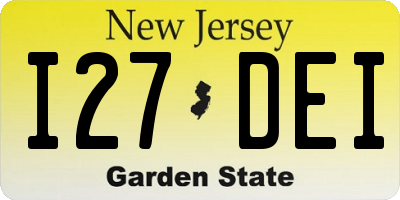 NJ license plate I27DEI