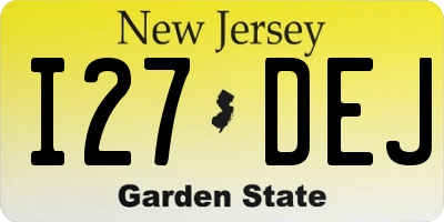 NJ license plate I27DEJ