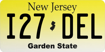 NJ license plate I27DEL
