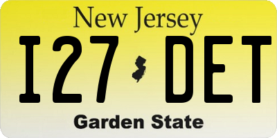 NJ license plate I27DET