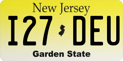 NJ license plate I27DEU