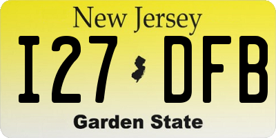 NJ license plate I27DFB