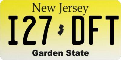 NJ license plate I27DFT