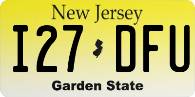 NJ license plate I27DFU