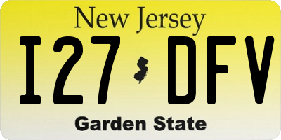 NJ license plate I27DFV