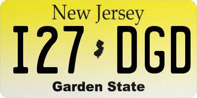 NJ license plate I27DGD