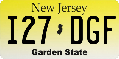 NJ license plate I27DGF