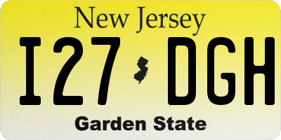 NJ license plate I27DGH