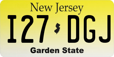 NJ license plate I27DGJ