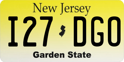 NJ license plate I27DGO