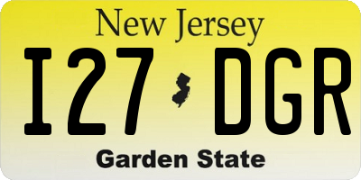 NJ license plate I27DGR