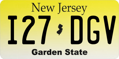 NJ license plate I27DGV