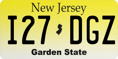 NJ license plate I27DGZ