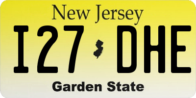 NJ license plate I27DHE