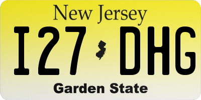 NJ license plate I27DHG
