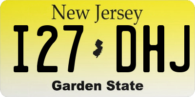 NJ license plate I27DHJ