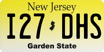 NJ license plate I27DHS
