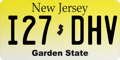NJ license plate I27DHV