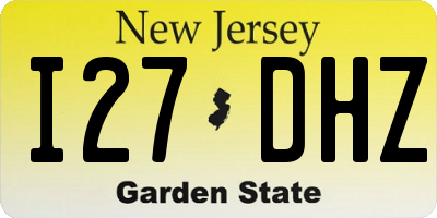 NJ license plate I27DHZ