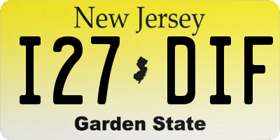 NJ license plate I27DIF