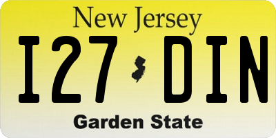 NJ license plate I27DIN