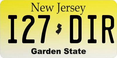 NJ license plate I27DIR