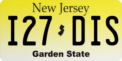 NJ license plate I27DIS