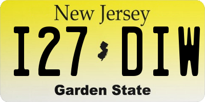 NJ license plate I27DIW
