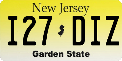 NJ license plate I27DIZ