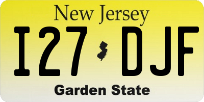 NJ license plate I27DJF