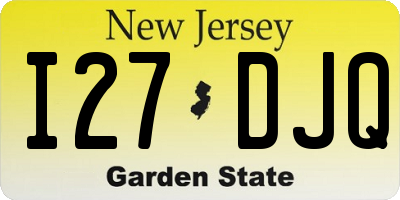 NJ license plate I27DJQ