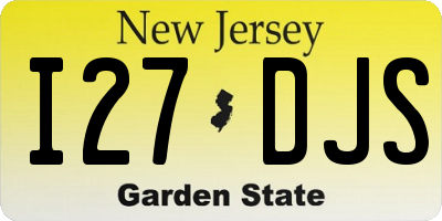 NJ license plate I27DJS