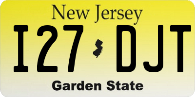 NJ license plate I27DJT