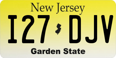 NJ license plate I27DJV