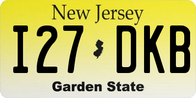 NJ license plate I27DKB