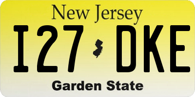 NJ license plate I27DKE