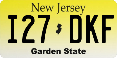 NJ license plate I27DKF