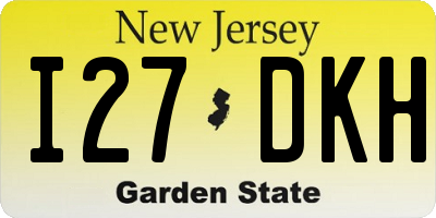 NJ license plate I27DKH