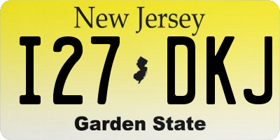 NJ license plate I27DKJ