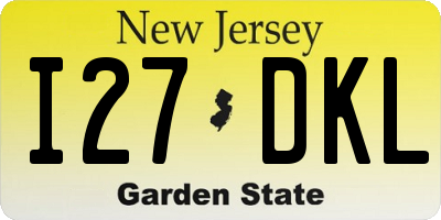 NJ license plate I27DKL