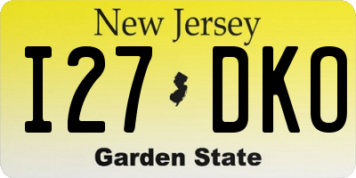 NJ license plate I27DKO